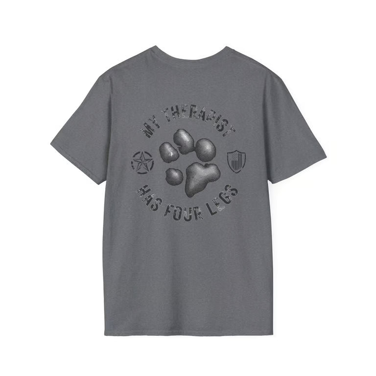● Distressed American flag paw print shirt with funny dog lover quote
● Patriotic dog mom tee featuring vintage paw print artwork
● My therapist has four legs dog lover graphic apparel design
● Casual patriotic puppy lover shirt with rustic Americana style
Soft vintage pet lover t-shirt with distressed USA paw graphic