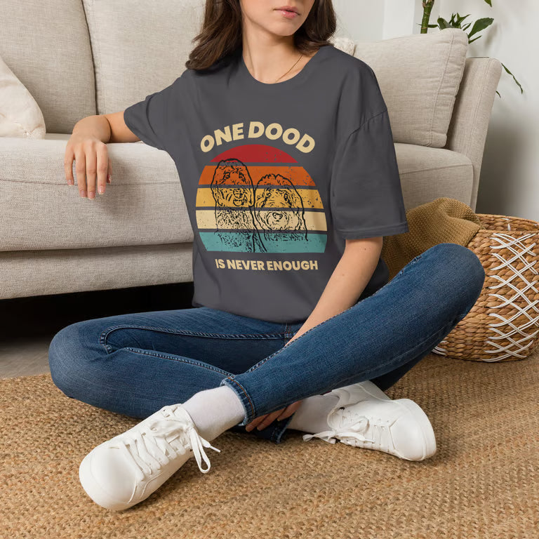 Vintage Doodle Dog Shirt | Retro: T-Shirt One Doodle is Never Enough | Funny Pet Lover Tee