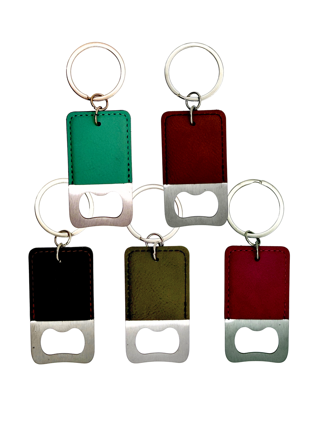 Personalized Leatherette Bottle Opener Keychain, Custom Engraved Gift for Him or Her