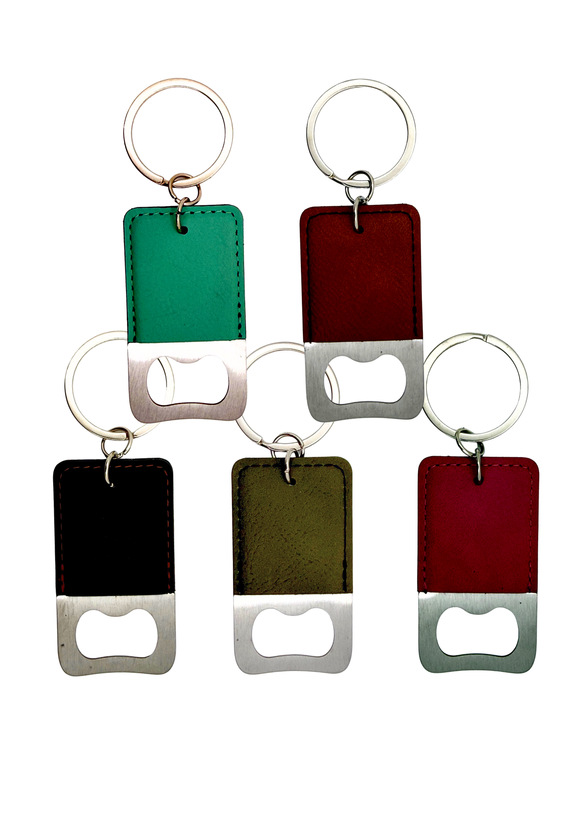 Personalized Leatherette Bottle Opener Keychain, Custom Engraved Gift for Him or Her