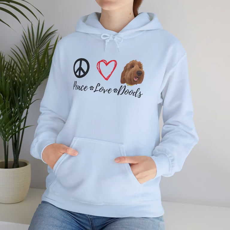 Cute Peace Love Doodles Sweatshirt | Dog Mom Hoodie | Goldendoodle Lover Apparel