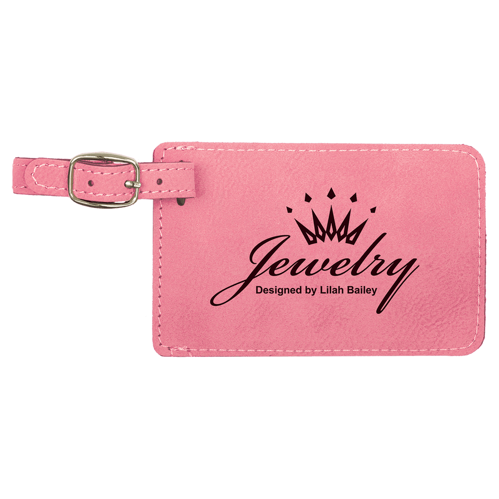 Personalized Leatherette Luggage Tag, Custom Engraved Monogram, Name or Logo Travel Tag