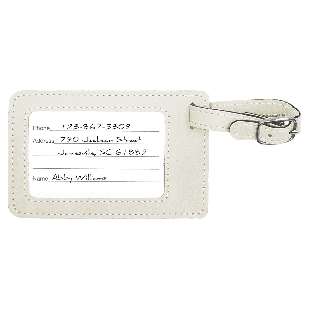 Personalized Leatherette Luggage Tag, Custom Engraved Monogram, Name or Logo Travel Tag
