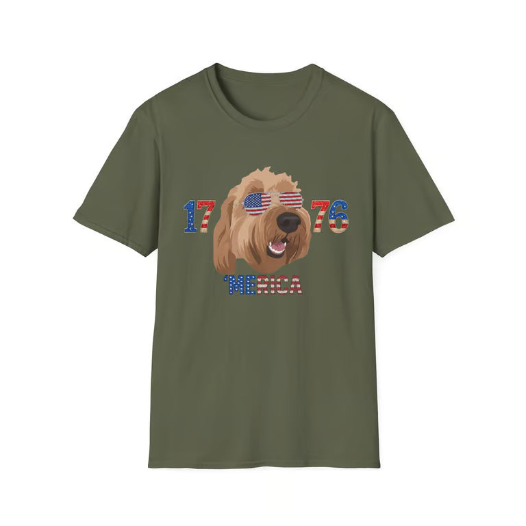 Patriotic Dog Mom and Dad Shirt | Distressed American Flag Paw Print Tee | Vintage USA 1776 Gift