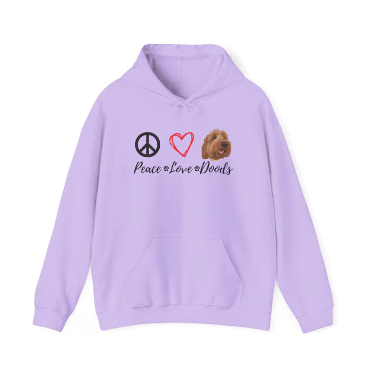 Cute Peace Love Doodles Sweatshirt | Dog Mom Hoodie | Goldendoodle Lover Apparel