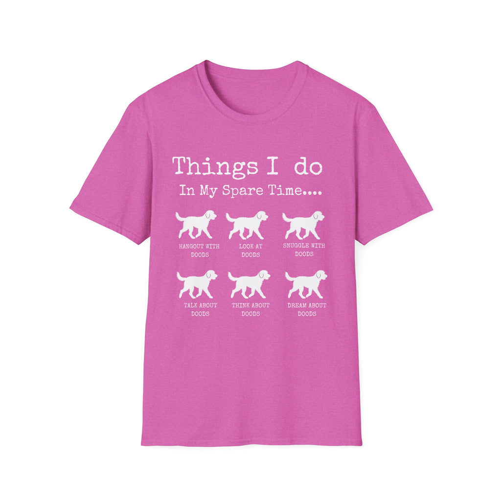 Funny Dog Lover Shirt | Things I Do In My Spare Time | Cute Doodle T-Shirt Gift | white text
