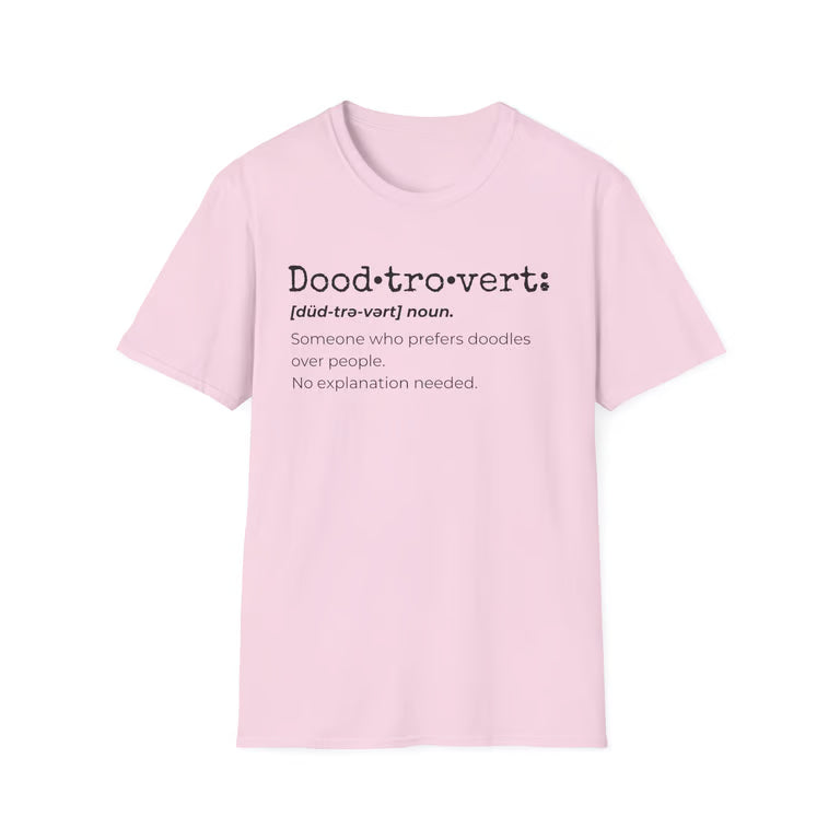 Doodtrovert Funny Goldendoodle Definition T-Shirt | Blk text