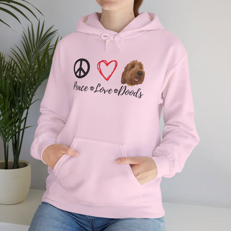 Cute Peace Love Doodles Sweatshirt | Dog Mom Hoodie | Goldendoodle Lover Apparel