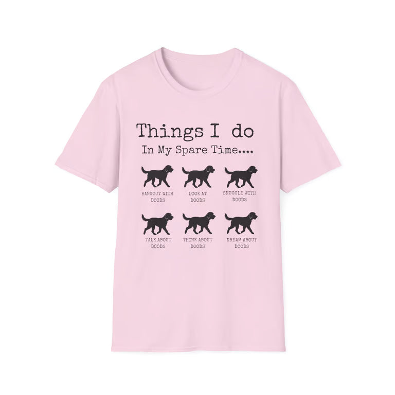 Funny Dog Lover Shirt | Things I Do In My Spare Time | Cute Doodle T-Shirt Gift | black text