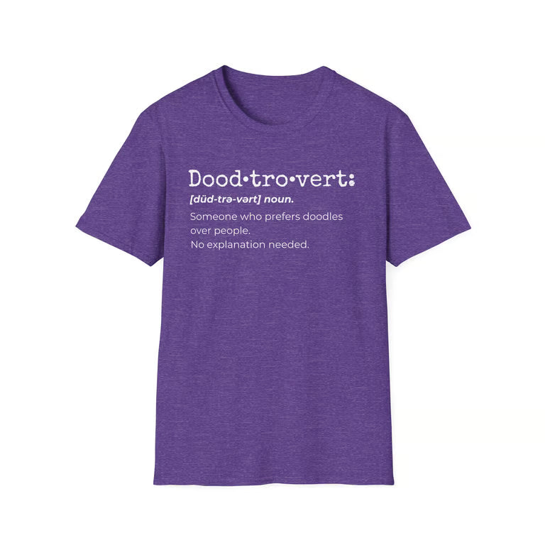 Doodtrovert Funny Goldendoodle Definition T-Shirt | white text