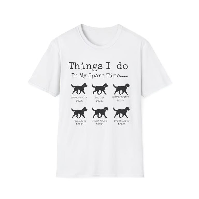 Funny Dog Lover Shirt | Things I Do In My Spare Time | Cute Doodle T-Shirt Gift | black text