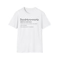 Doodtrovert funny Goldendoodle definition t-shirt black text on white shirt saying prefers doodles over people