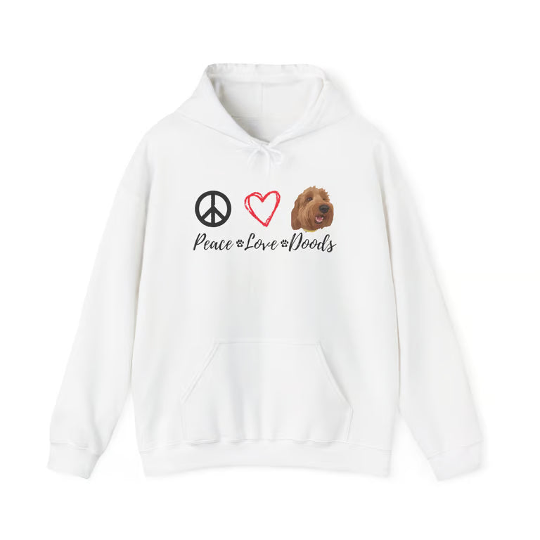 Cute Peace Love Doodles Sweatshirt | Dog Mom Hoodie | Goldendoodle Lover Apparel